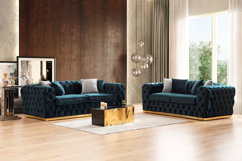 Stellar Velvet Sofa Set