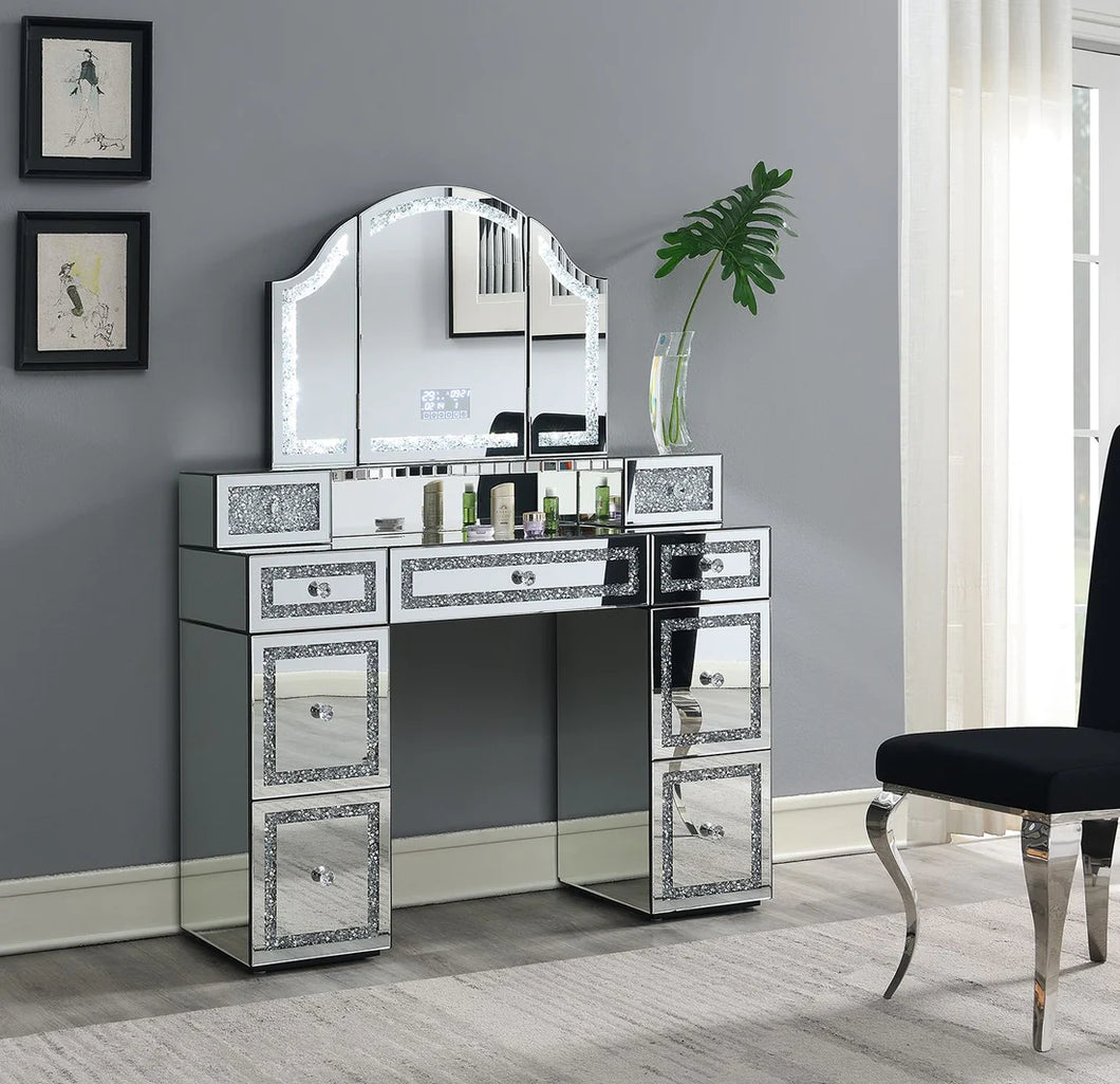 Vanity Table With Bluetooth Mirror