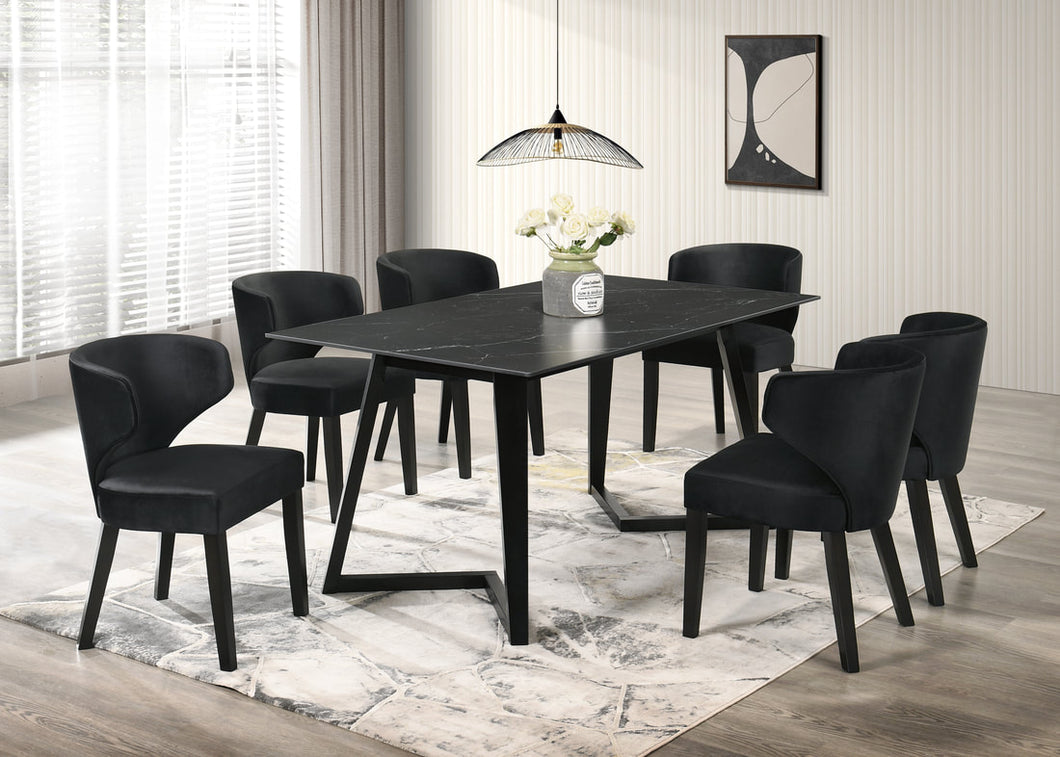 Hamilton Black 7pc Dining Table (3 Colors)