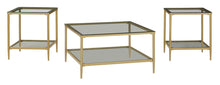 Load image into Gallery viewer, Gold Finish 3pc Table Set
