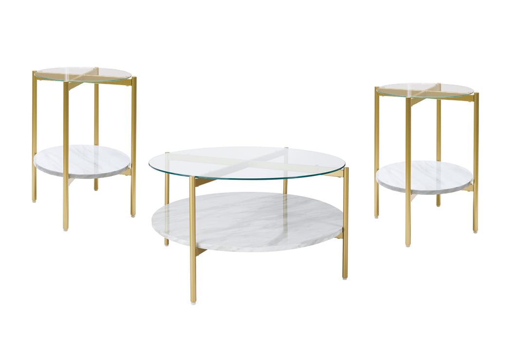 Gold Marble 3pc Tables