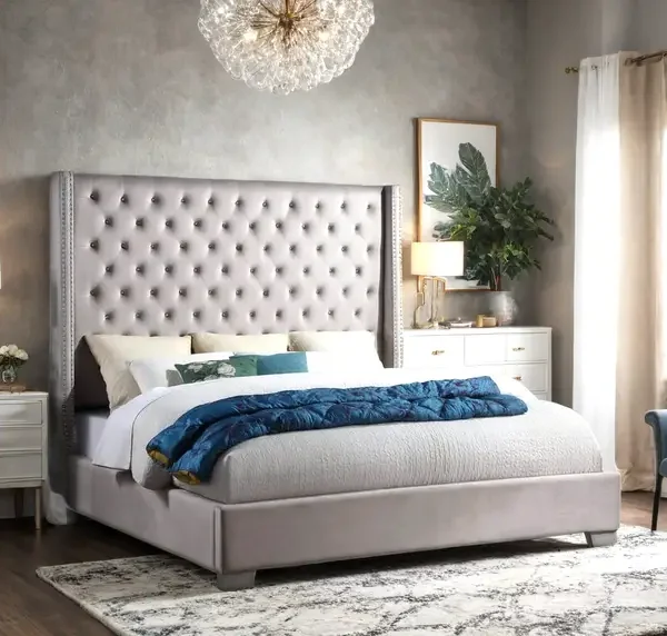 AH329-6ft Silver Bed Frame