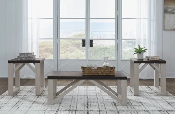 AHH- Kenya 3pc Cocktail Table Set | Antique White