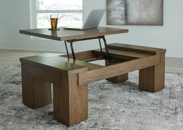 AHH-Leo Lift Table Coffee Table-Brown