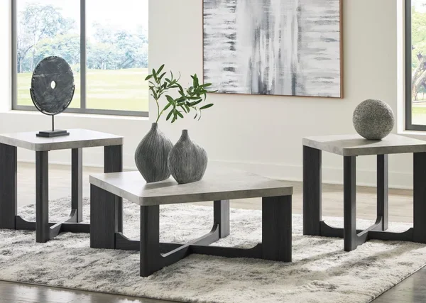 AHH-Michael 3pc Cocktail Table Set | Gray/Charcoal