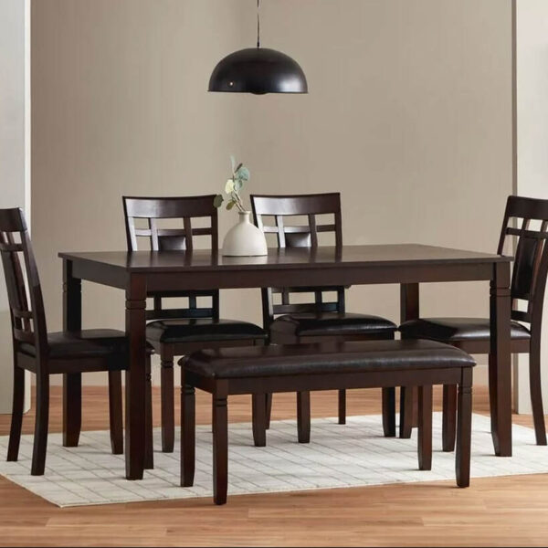 D1015 | 6PC ESPRESSO TABLE WITH BENCH