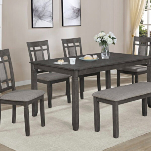 D2015 | 6PC GREY TABLE WITH BENCH