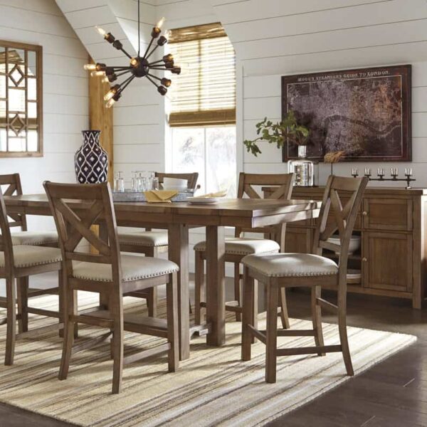 D631 - Counter Height Table + 6 Chairs Set