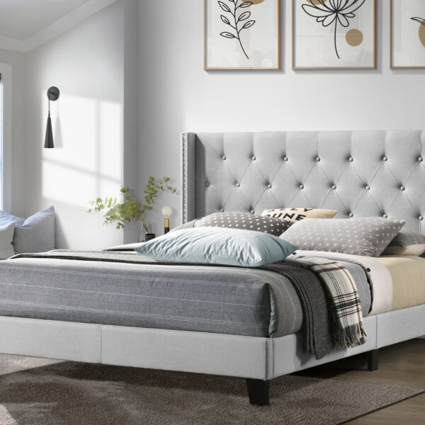 AH710-Gray Platform Bed