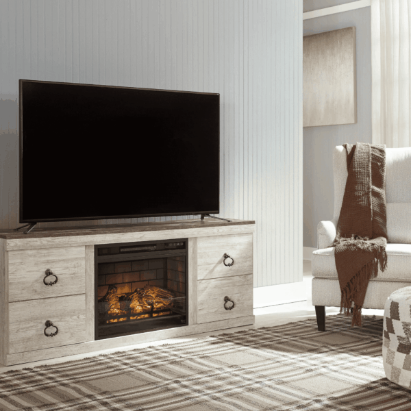 AF-267 TV/Fireplace 60" | Whitewash