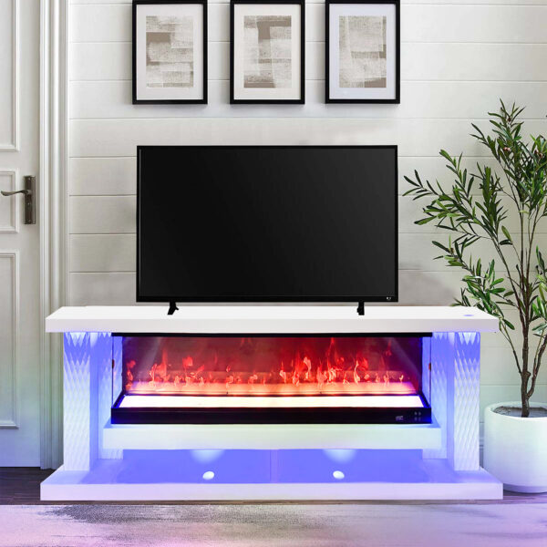 AF-87 TV/Fireplace 71" | White